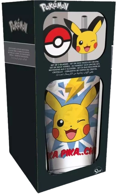 VERRE TUMBLE POKEMON AVEC 2X PAILLES METAL