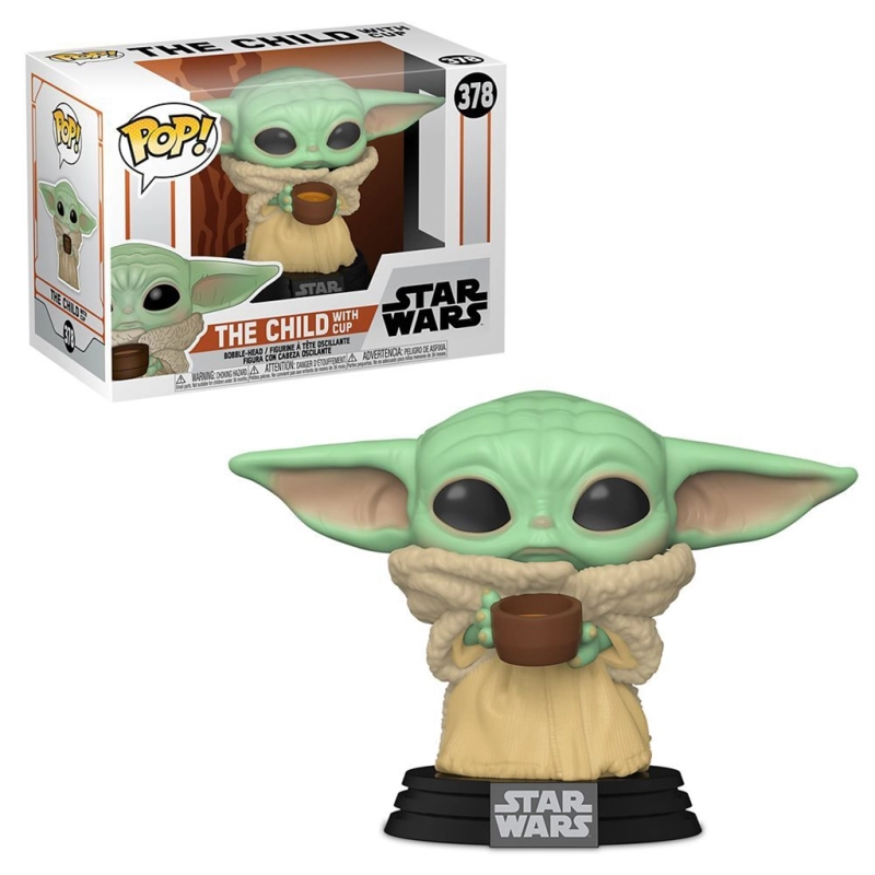 Figurine Pop! Baby Yoda w/ Cup