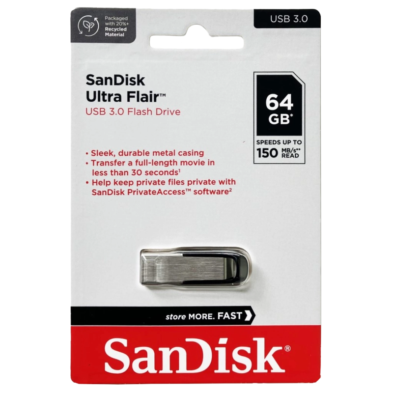 SANDISK ULTRA FLAIR CLE USB 64Go 3.0