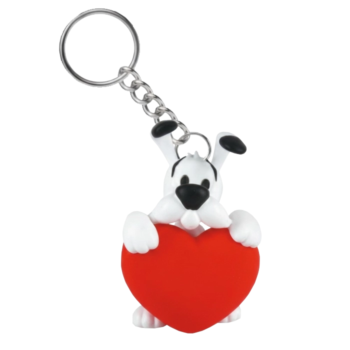 PORTE-CLES - IDEFIX COEUR ROSE