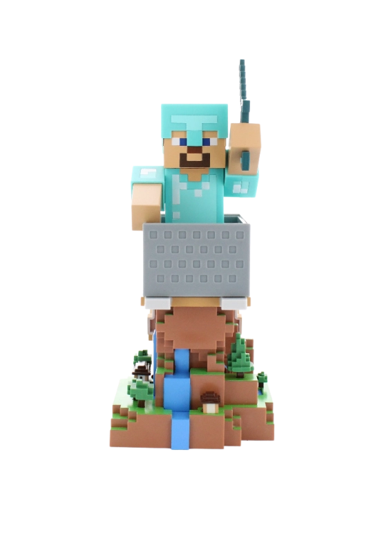 FIGURINE SUPPORT MINECRAFT STEVE ARMURE DIAMANT