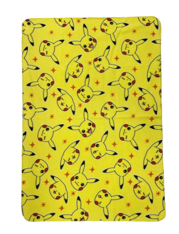 $PLAID POLAR POKEMON VISAGE PIKACHU 100x140CM