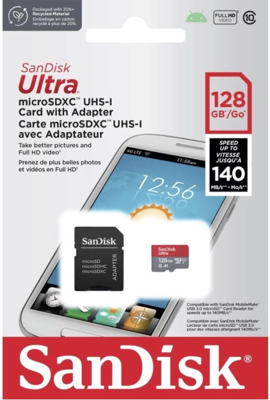SANDISK ULTRA MICRO SDXC 128Go + ADAPTATEUR SD